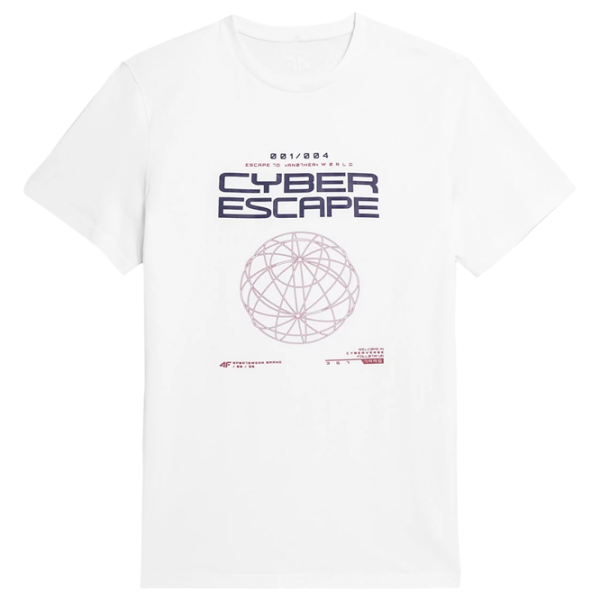 Tricou pentru bărbați 4F 4FAW23TTSHM0887-10S 100% bumbac/ White photo 1