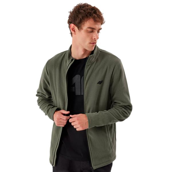 Hanorac pentru bărbați 4F 4FAW23TFLEM120 Drept/ Olive khaki photo 1