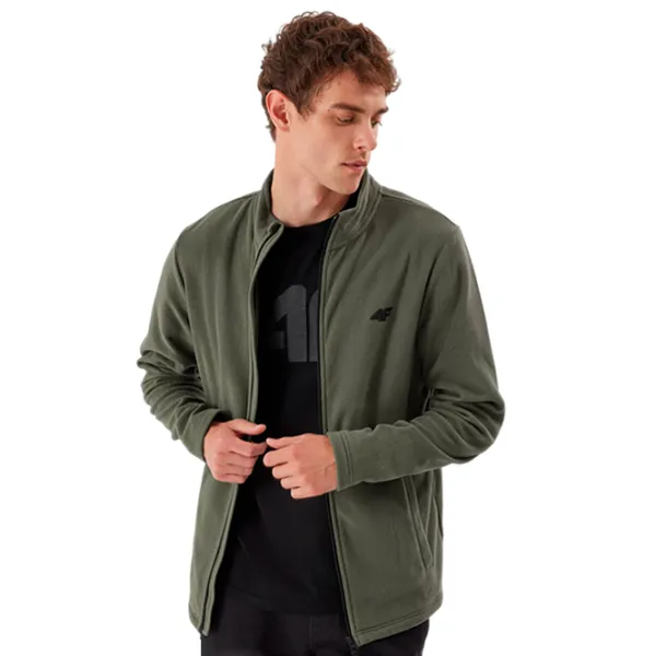 Hanorac pentru bărbați 4F 4FAW23TFLEM120 Drept/ Olive khaki photo 1
