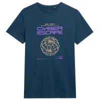 Tricou pentru bărbați 4F 4FAW23TTSHM0887-31S 100% bumbac/ Navy Blue