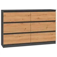 Комод TopEshop Malwa M6 77см x 120см x 30см/ ЛДСП/ Крафтовый дуб