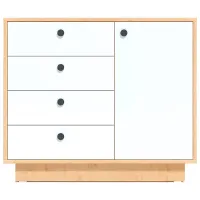 Comodă Fabrik Home Alister 85 x 98 x 39/ LPAL/ Frasin alb