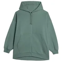 Hanorac pentru femei 4F OVERSIZE ZIP-UP HOODIE Green