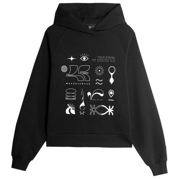Толстовка для женщин 4F PULLOVER HOODIE Осень - Зима/ Черный photo 1
