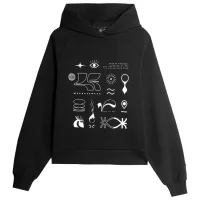 Толстовка для женщин 4F PULLOVER HOODIE Осень - Зима/ Черный
