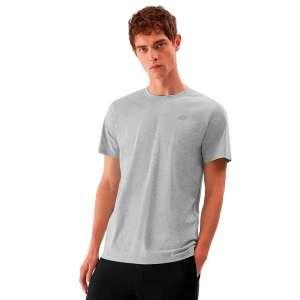 Tricou pentru bărbați 4F 4FAW23TTSHM0876-27M 95% bumbac, 5% viscoză/ Gray photo 1