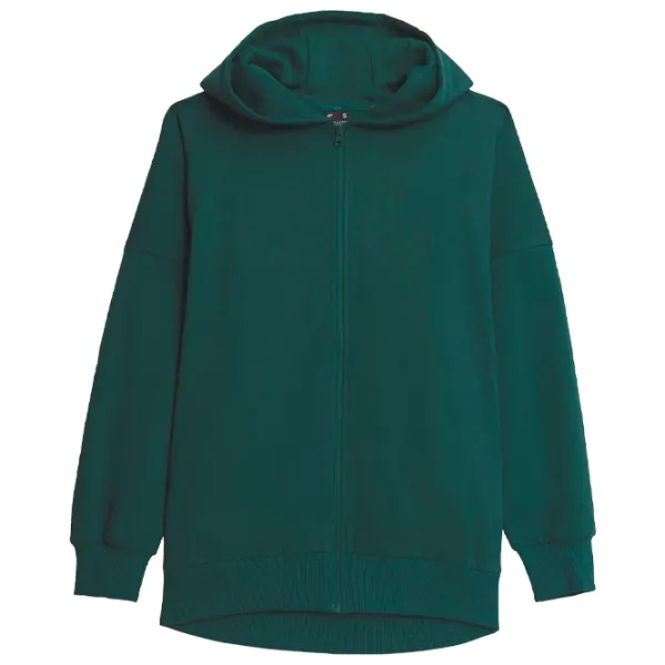 Hanorac pentru femei 4F ZIP-UP HOODIE Toamnă - iarnă/ Green photo 1
