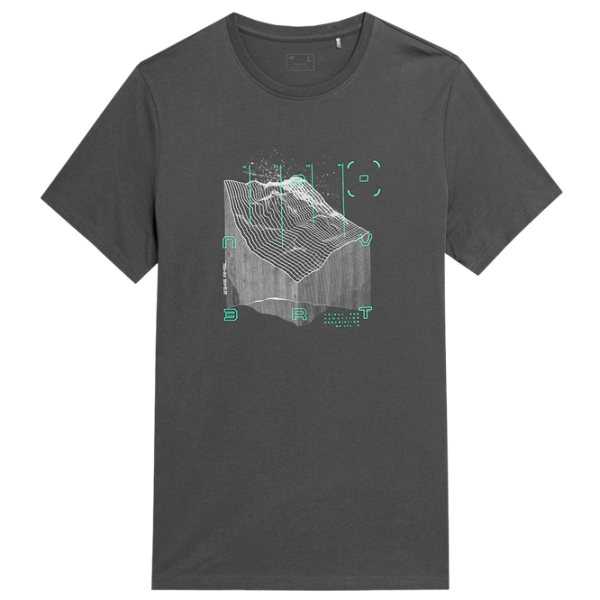 Tricou pentru bărbați 4F 4FAW23TTSHM0875-22S 100% bumbac/ Graphite photo 1