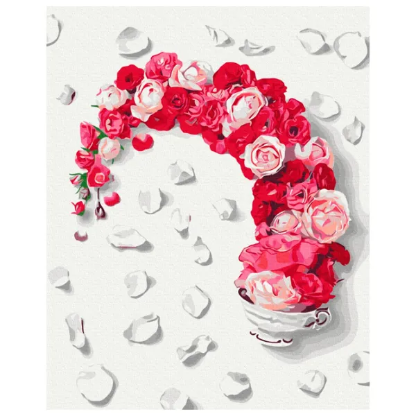 Pictură pe numere BrushMe Ceai roz 50 x 40 cm/ Verticală photo 1