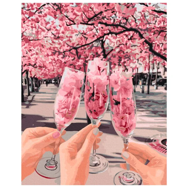 Pictură pe numere BrushMe Primăvara în pahare 50 x 40 cm/ Verticală photo 1