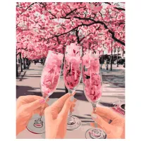 Pictură pe numere BrushMe Primăvara în pahare 50 x 40 cm/ Verticală