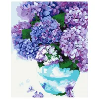 Картина по номерам BrushMe Гортензия в небесном горшке 50 x 40 см/ Вертикальная