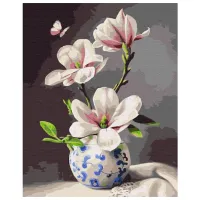 Pictură pe numere BrushMe Orhidei pictate în stil acuarelă 50 x 40 cm/ Verticală