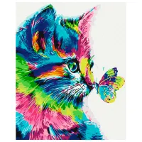 Картина по номерам BrushMe Котик в краске 50 x 40 см/ Вертикальная