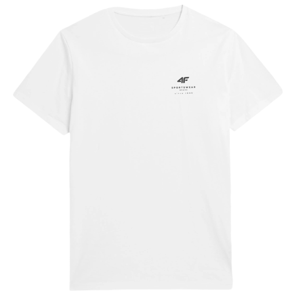 Tricou pentru bărbați 4F 4FAW23TTSHM0951-10S 100% bumbac/ White photo 1