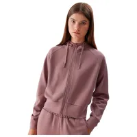 Hanorac pentru femei 4F CROP-TOP HOODIE Toamnă - iarnă/ Beige