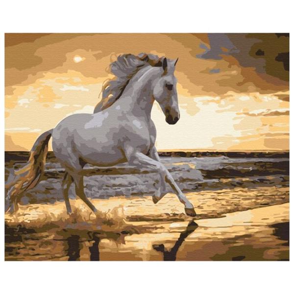 Картина по номерам BrushMe Бег рысью на побережье 50 x 40 см/ Горизонтальная photo 1