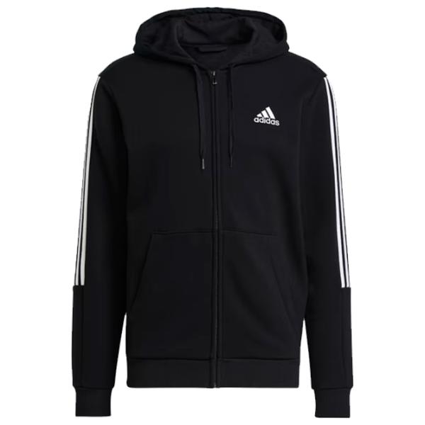 Hanorac pentru bărbați Adidas Fleece Cut 3S Full Zip Drept/ Black photo 1