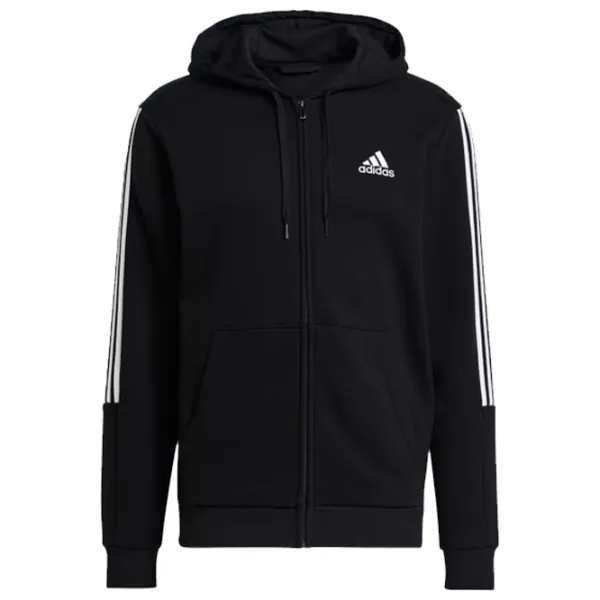 Hanorac pentru bărbați Adidas Fleece Cut 3S Full Zip Drept/ Black photo 1