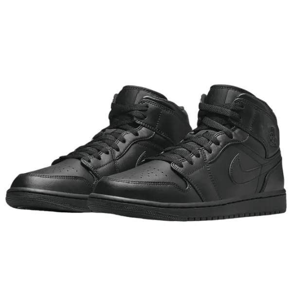 Ghete pentru bărbați Nike Air Jordan 1 Mid Black 42 / Black photo 1