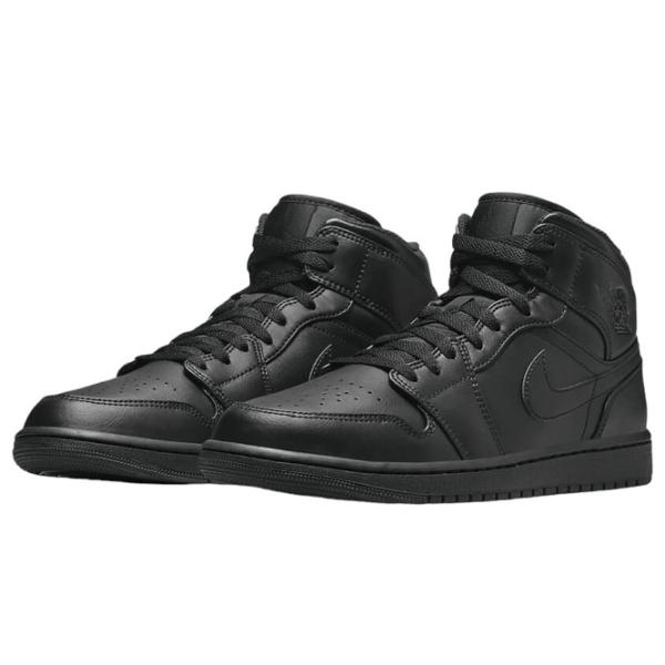 Кеды для мужчин Nike Air Jordan 1 Mid Black 47 / Черный photo 1