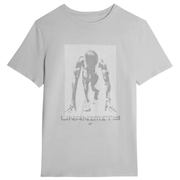 Tricou pentru bărbați 4F 4FAW23TTSHM0866-27S 100% bumbac/ Gray photo 1