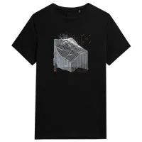 Tricou pentru bărbați 4F 4FAW23TTSHM0875-20S 100% bumbac/ Black