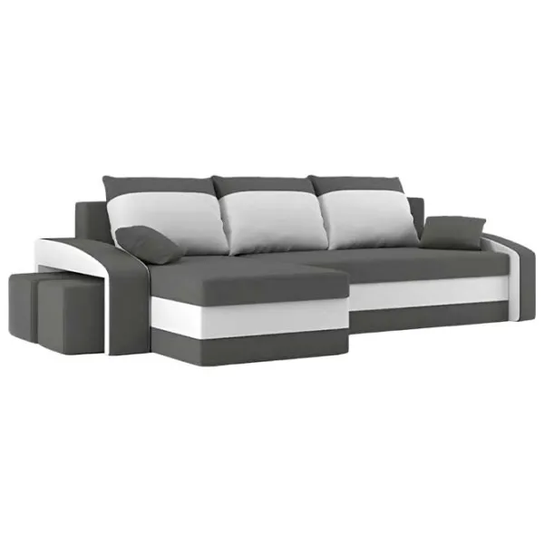 Canapea de colț Magnifico Hewlet Foam Pouffe Left Mikro 27/ 31 (5702258) Velur/ Gray photo 1