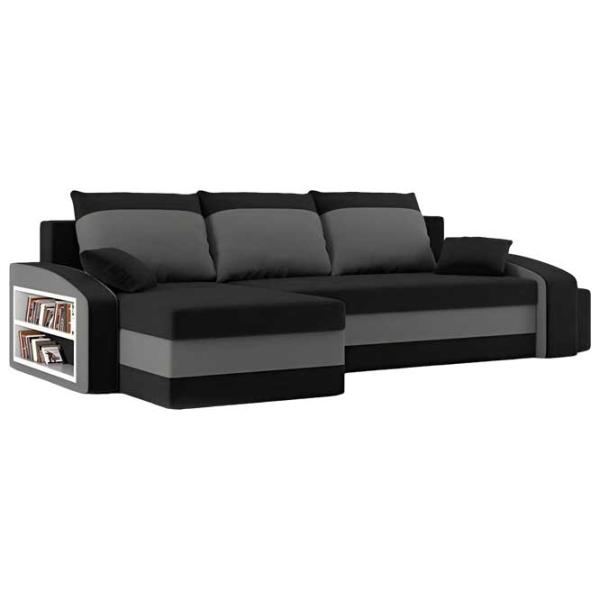 Canapea de colț Magnifico Hewlet Foam Shelf Left/ Pouffe Right Mikro 15/ 27 (5702255) Velur/ Black photo 1 Canapea de colț Magnifico Hewlet Foam Shelf Left/ Pouffe Right Mikro 15/ 27 (5702255) Velur/ Black photo 1