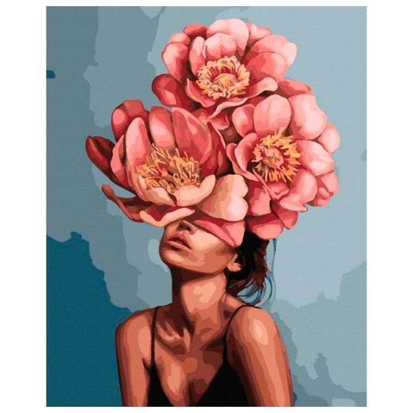 Pictură pe numere BrushMe Fată în bujori înfloriți 50 x 40 cm/ Verticală photo 1