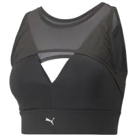 Bustieră pentru femei Puma Forever Luxe Vneck Powermesh Black