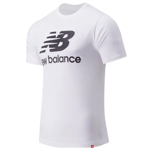 Tricou pentru bărbați New Balance Shirt Essentials Stacked Logo 100% bumbac/ White photo 1