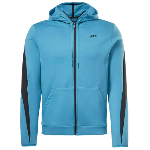 Hanorac pentru bărbați Reebok DreamBlend FZ Drept/ Blue photo 1 Hanorac pentru bărbați Reebok DreamBlend FZ Drept/ Blue photo 1