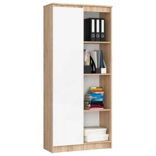 Dulap cu polițe Akord R80 1D4P 180 x 80 x 35/ LPAL/ White photo 1