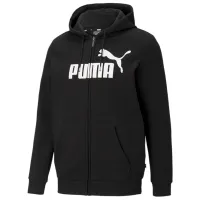 Hanorac pentru bărbați Puma Ess Big Logo Fz Fl Drept/ Black