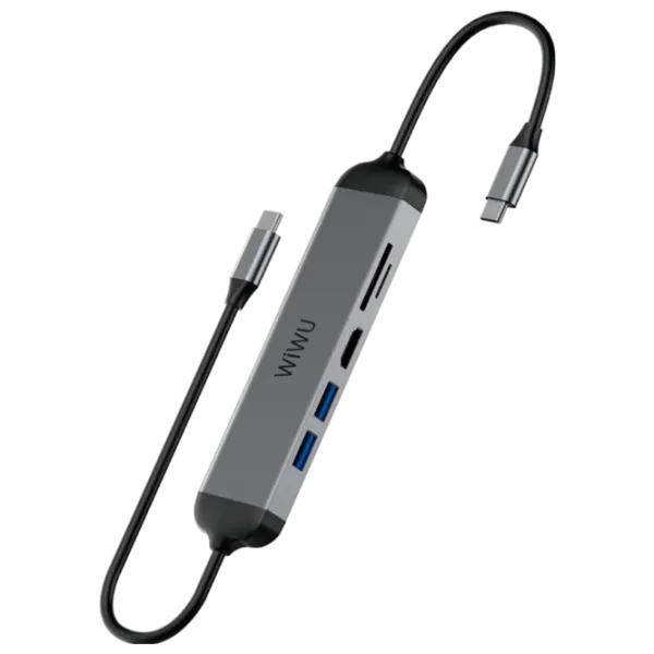 Адаптер Hub WIWU Alpha 521 USB Type-C/ Серый photo 1
