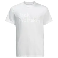 Tricou pentru bărbați Jack Wolfskin Essential Logo T M 100% bumbac/ White