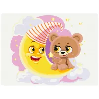 Pictură pe numere BrushMe Ursulețul Somnoros 40 x 30 cm/ Orizontală