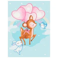 Pictură pe numere BrushMe Prietenii micului cerb 40 x 30 cm/ Verticală