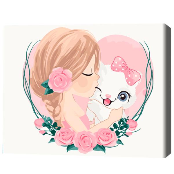 Картина по номерам BrushMe Кошкина любовь 40 x 30 cm/ Горизонтальная photo 1