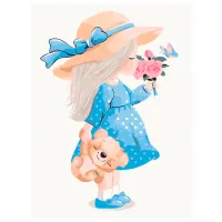 Pictură pe numere BrushMe Micuțа lady 40 x 30 cm/ Verticală
