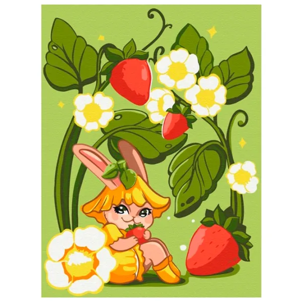 Pictură pe numere BrushMe Căpșuni de pădure 40 x 30 cm/ Verticală photo 1