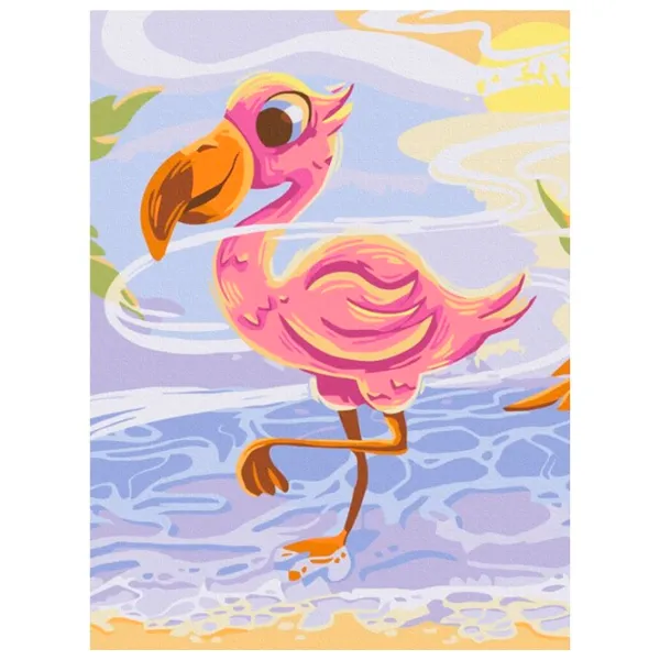 Pictură pe numere BrushMe Flamingo drăguț 40 x 30 cm/ Verticală photo 1
