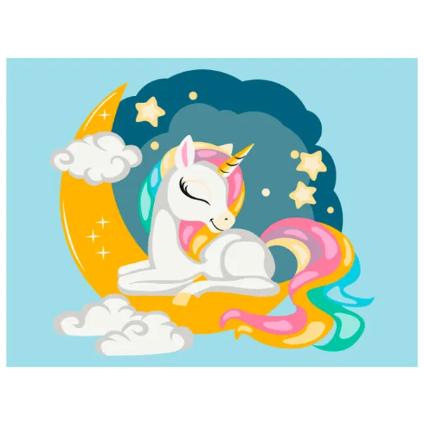 Картина по номерам BrushMe Радужный единорог 40 x 30 cm/ Горизонтальная photo 1