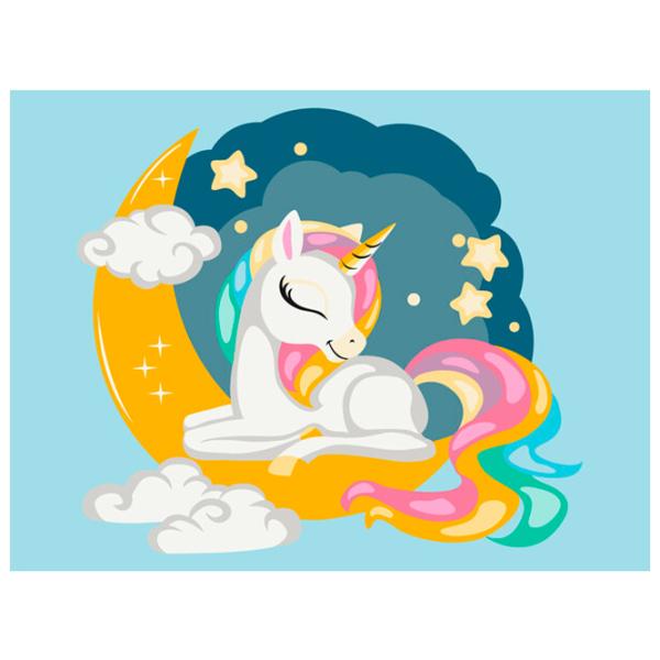 Картина по номерам BrushMe Радужный единорог 40 x 30 cm/ Горизонтальная photo 1