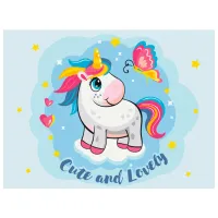 Картина по номерам BrushMe Милый единорог 40 x 30 cm/ Горизонтальная