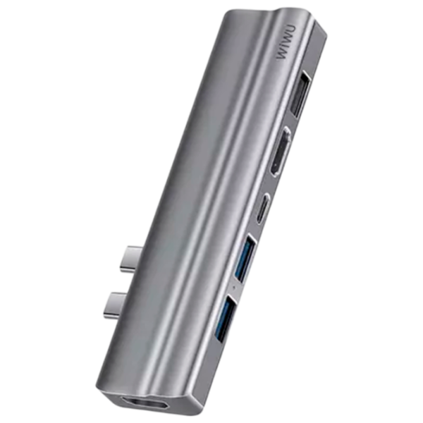 Adaptor Hub WIWU Alpha T9 USB Type-C/ Gray photo 1