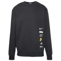 Hanorac pentru bărbați Nike CLUB + BB MLOGO CREW Drept/ Black
