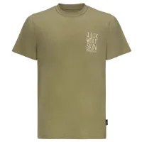 Tricou pentru bărbați Jack Wolfskin Jack Tent T M 100% bumbac/ Green