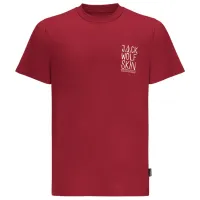 Tricou pentru bărbați Jack Wolfskin Jack Tent T M 100% bumbac/ Dark Red